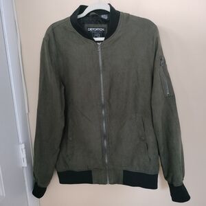 Distortion Comfort Style Lightweight lined Mens Jacket L Olive Green Streetwear